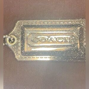 Coach acrylic Silver Glitter Logo hang Tag